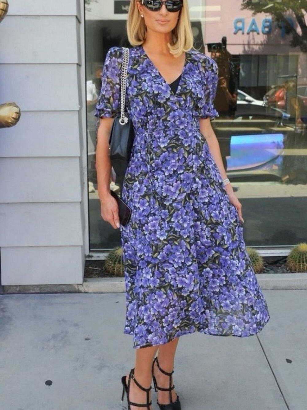 The Kooples Women Size Small Purple Black Floral Hortensia Silk Wrap Midi Dress - Picture 13 of 13